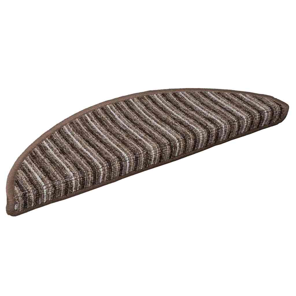 vidaXL Samoprzylepne maty na schody 15 pcs Brązowy 56 x 17 x 3 cm