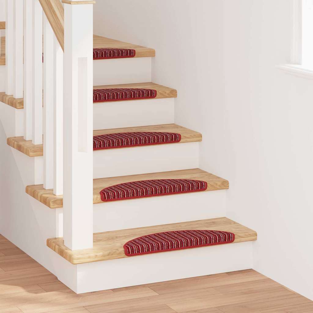 vidaXL Samoprzylepne maty na schody 15 pcs Czerwony 56 x 17 x 3 cm