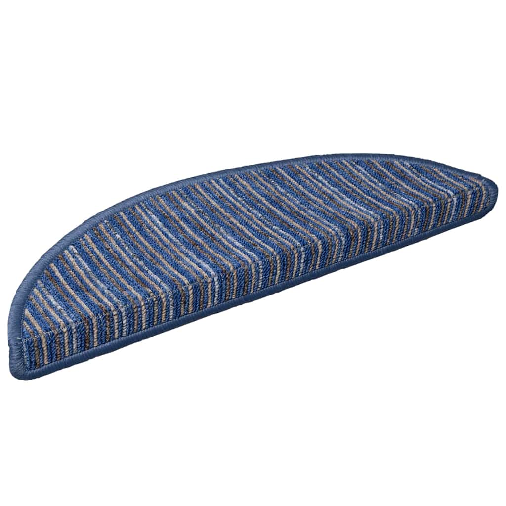 vidaXL Samoprzylepne maty na schody 15 pcs Niebieski 56 x 17 x 3 cm