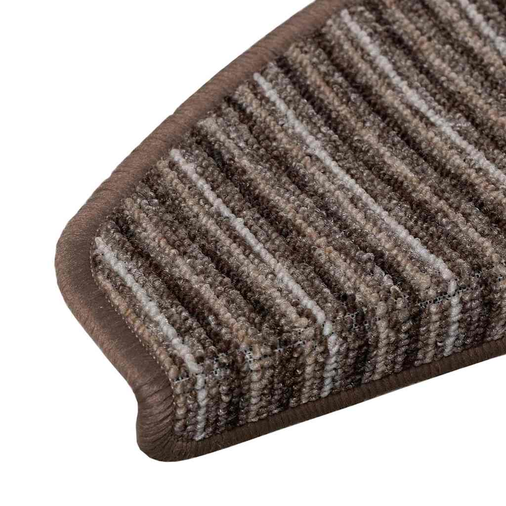 vidaXL Samoprzylepne maty na schody 15 pcs Brązowy 65 x 21 x 4 cm
