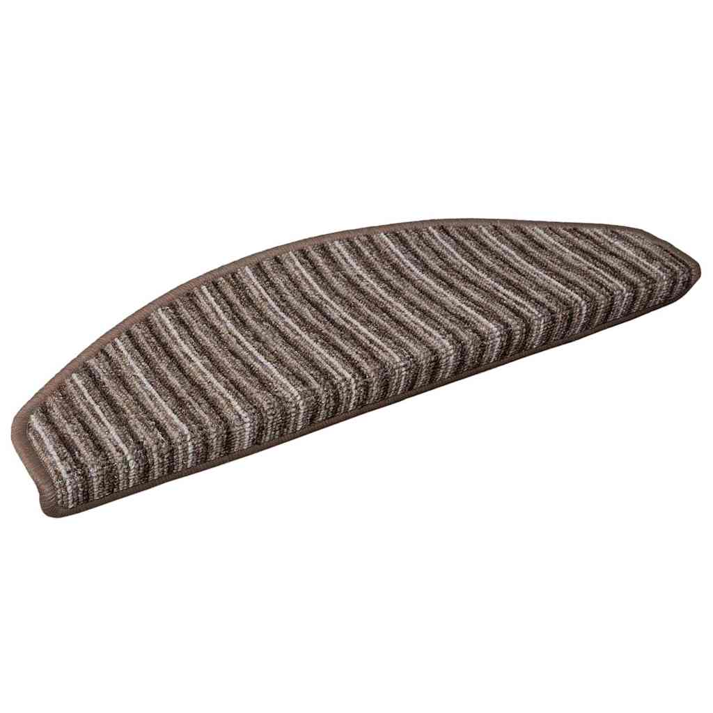 vidaXL Samoprzylepne maty na schody 15 pcs Brązowy 65 x 21 x 4 cm