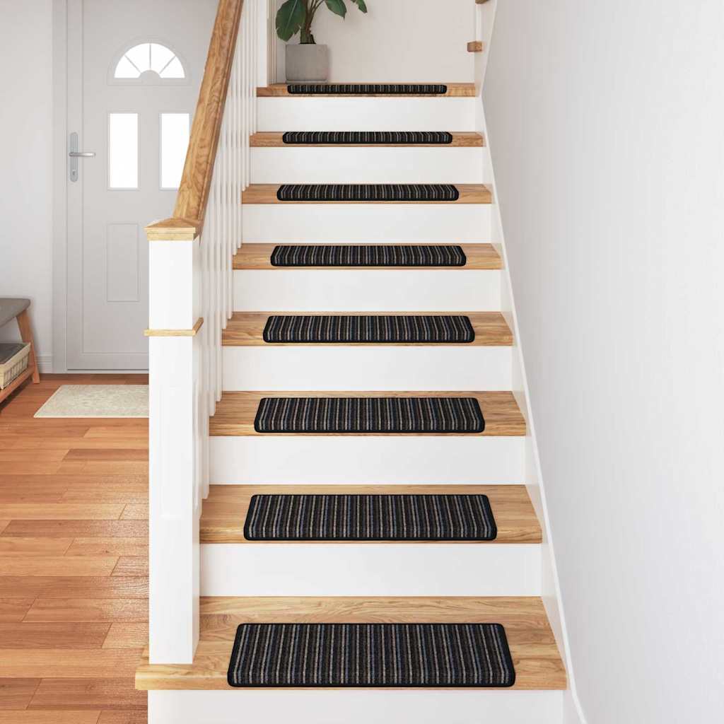 vidaXL Samoprzylepne maty na schody 15 pcs Antracyt 65 x 21 x 4 cm
