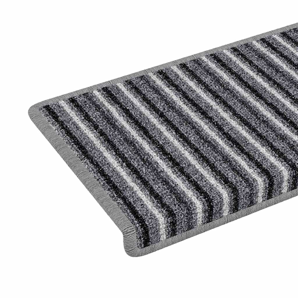 vidaXL Samoprzylepne maty na schody Paski 15 pcs Szary 65 x 21 x 4 cm