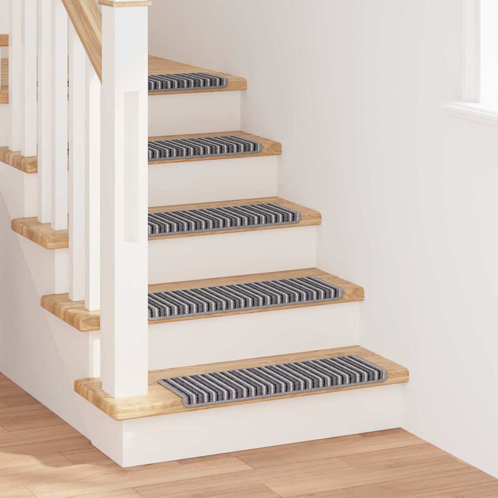 vidaXL Samoprzylepne maty na schody Paski 15 pcs Szary 65 x 21 x 4 cm