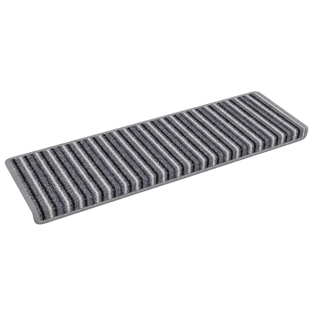 vidaXL Samoprzylepne maty na schody Paski 15 pcs Szary 65 x 21 x 4 cm