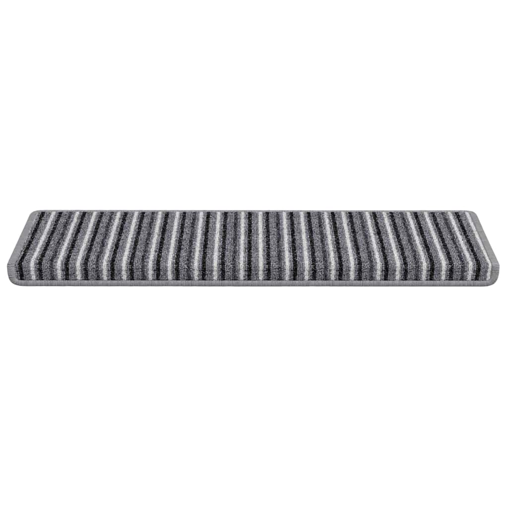 vidaXL Samoprzylepne maty na schody Paski 15 pcs Szary 65 x 21 x 4 cm