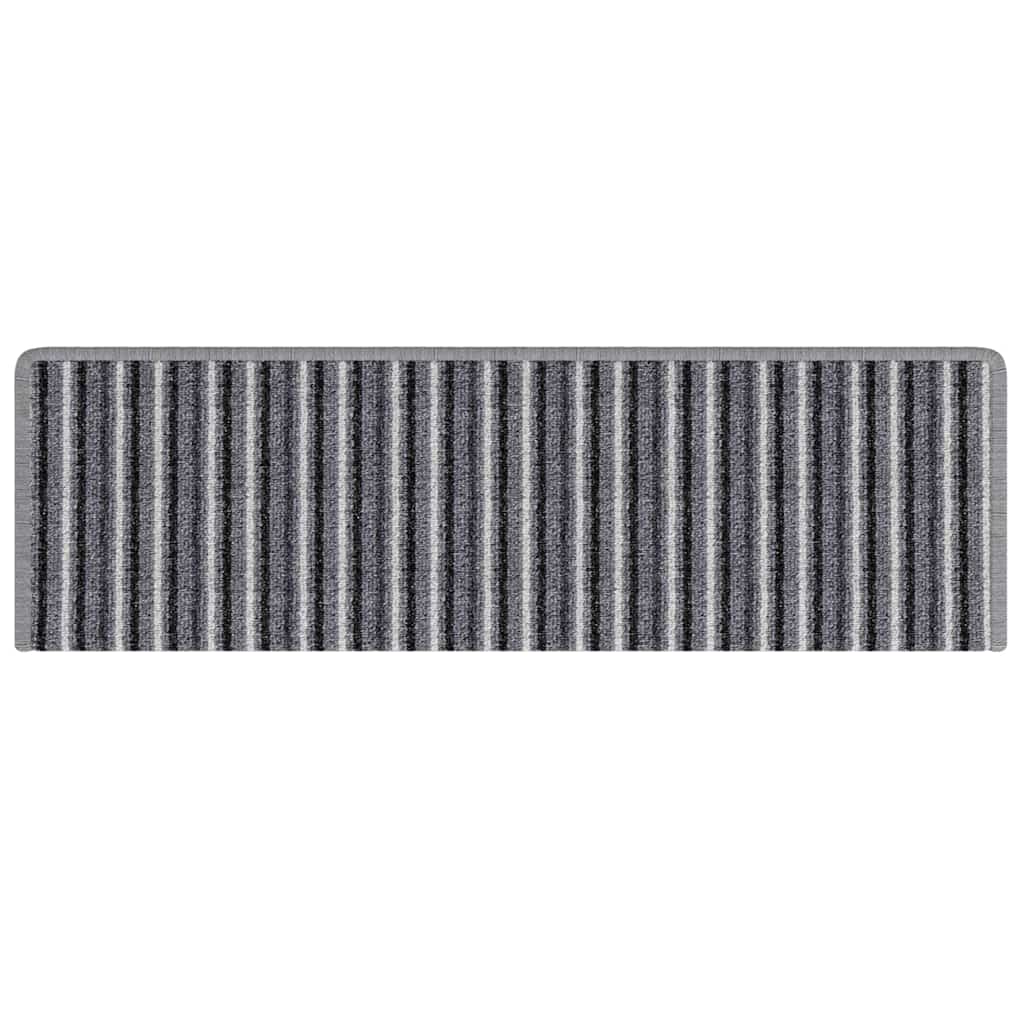 vidaXL Samoprzylepne maty na schody Paski 15 pcs Szary 65 x 21 x 4 cm