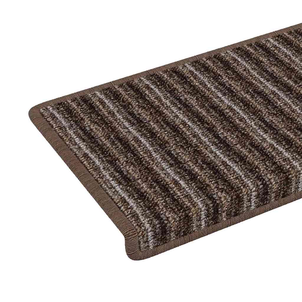 vidaXL Samoprzylepne maty na schody 15 pcs Brązowy 65 x 21 x 4 cm