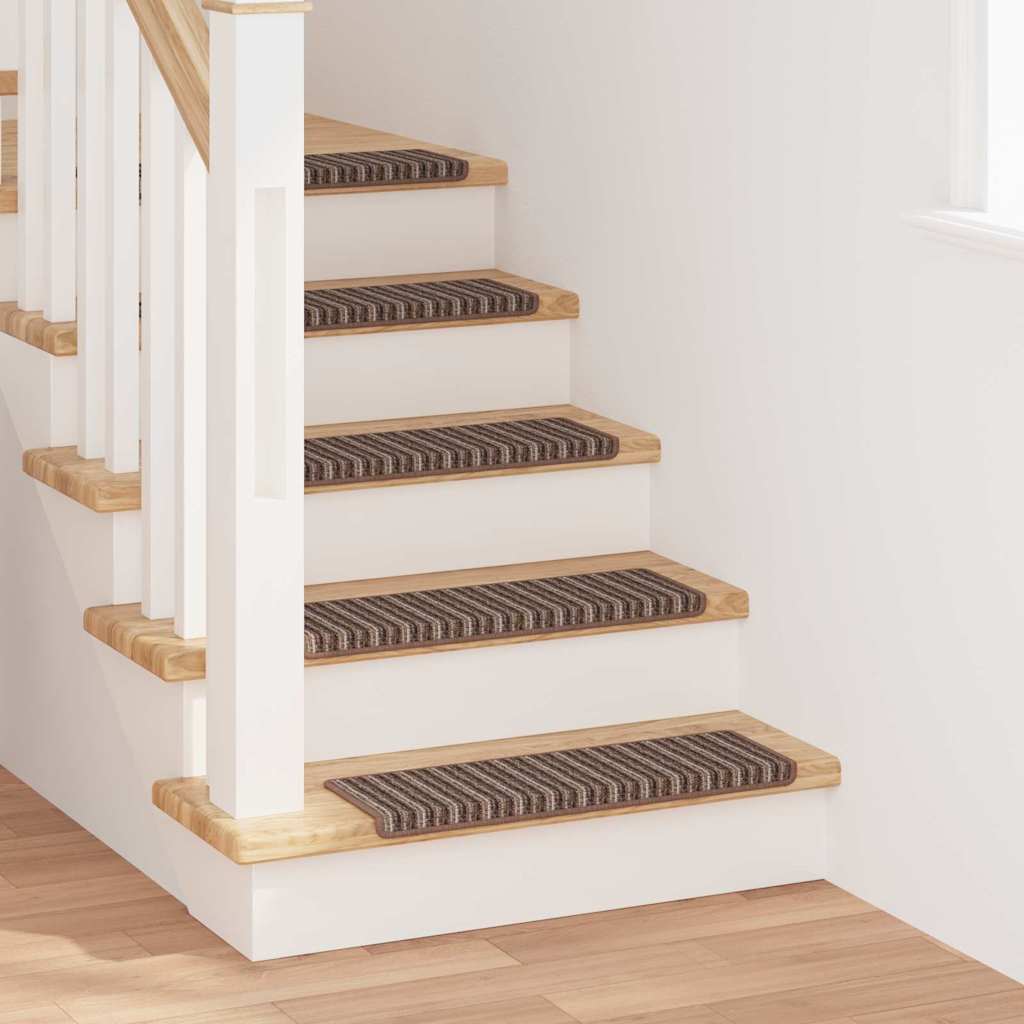 vidaXL Samoprzylepne maty na schody 15 pcs Brązowy 65 x 21 x 4 cm