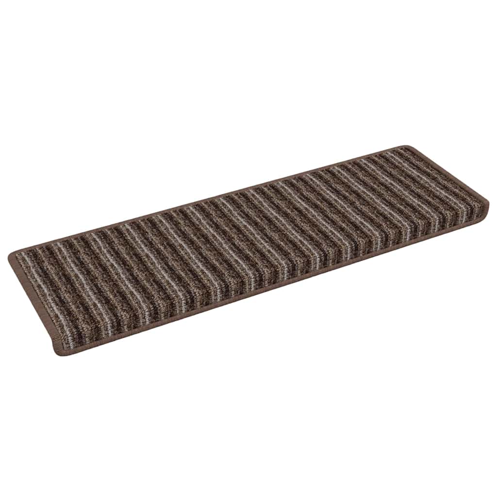 vidaXL Samoprzylepne maty na schody 15 pcs Brązowy 65 x 21 x 4 cm
