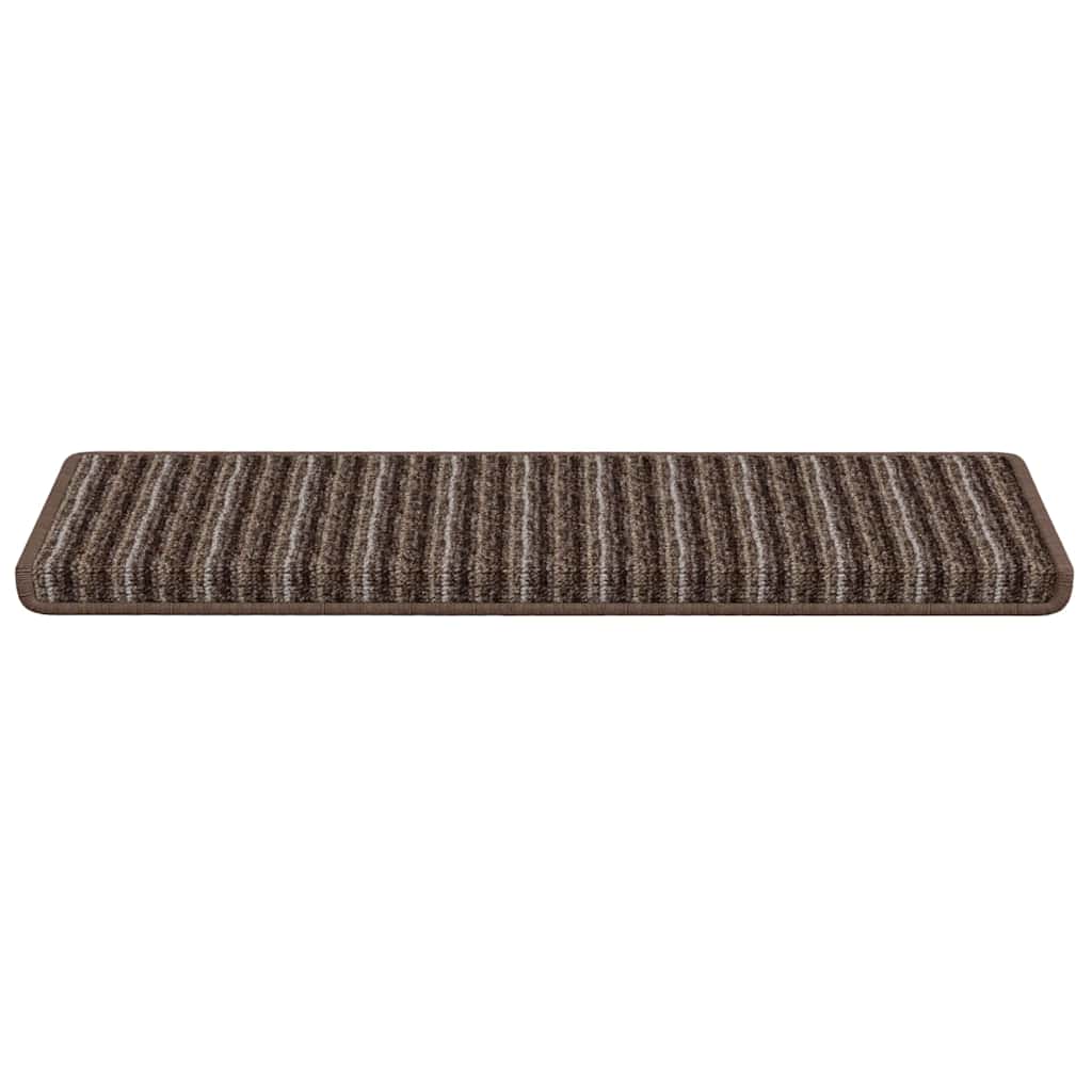 vidaXL Samoprzylepne maty na schody 15 pcs Brązowy 65 x 21 x 4 cm