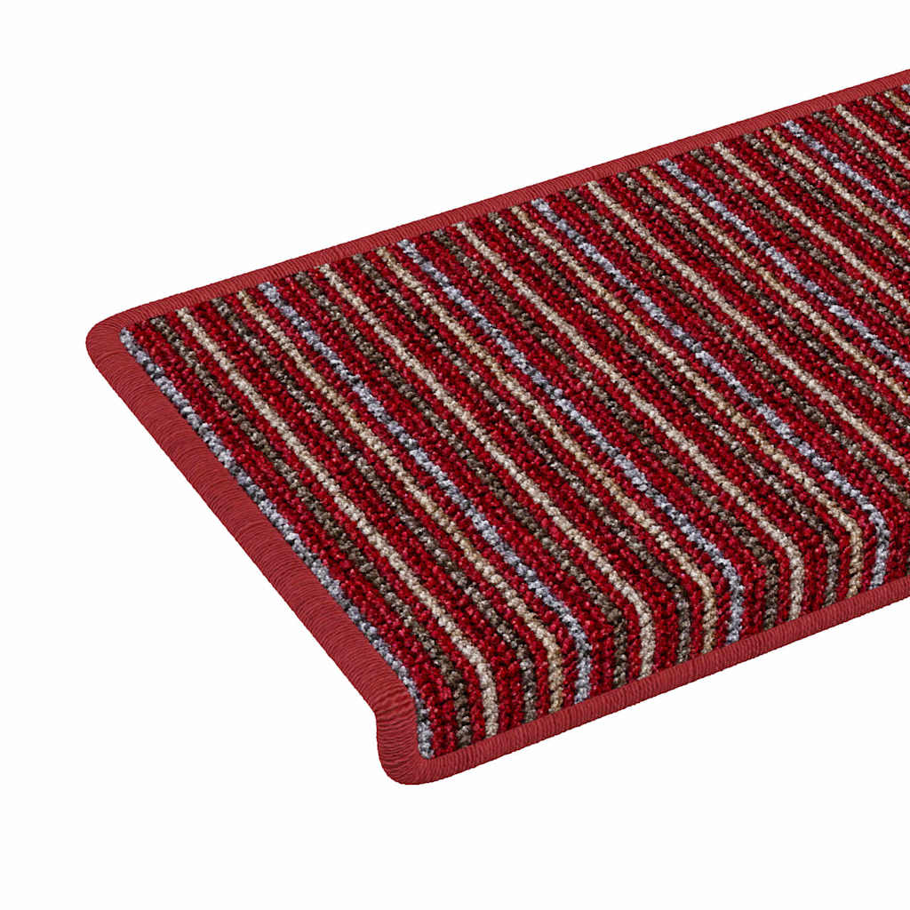 vidaXL Samoprzylepne maty na schody 15 pcs Czerwony 65 x 21 x 4 cm