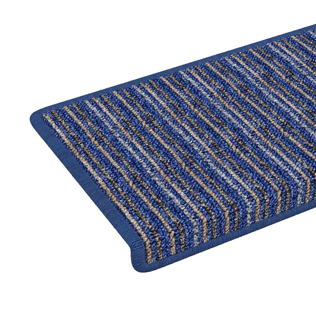vidaXL Samoprzylepne maty na schody 15 pcs Niebieski 65 x 21 x 4 cm