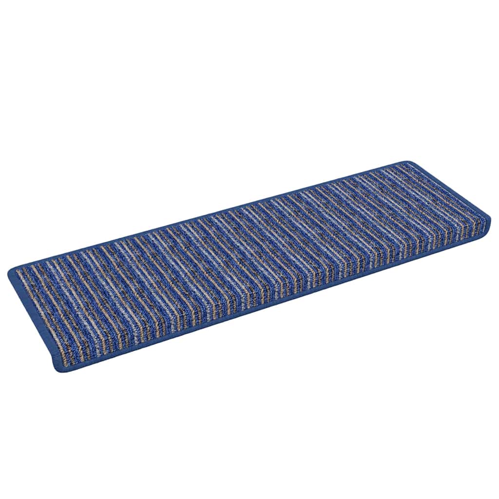 vidaXL Samoprzylepne maty na schody 15 pcs Niebieski 65 x 21 x 4 cm
