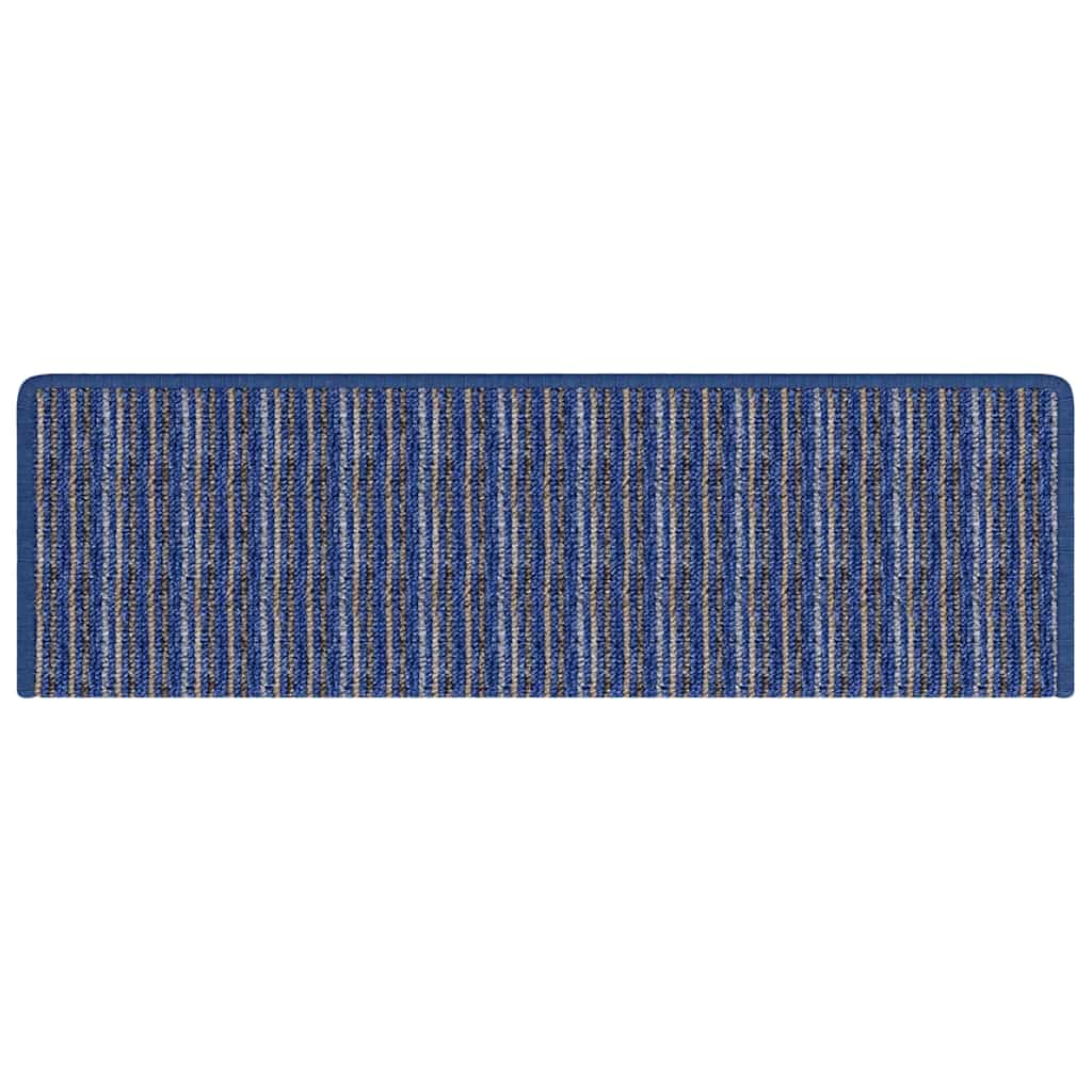 vidaXL Samoprzylepne maty na schody 15 pcs Niebieski 65 x 21 x 4 cm