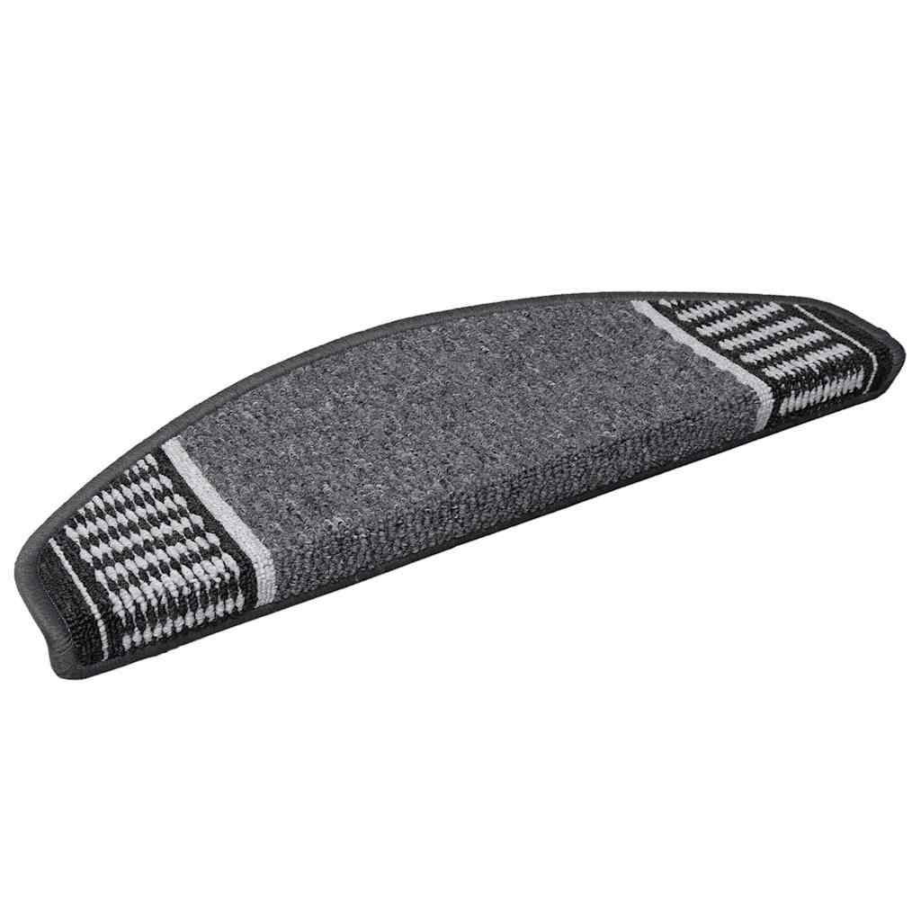 vidaXL Samoprzylepne maty na schody 15 pcs Antracyt 65 x 21 x 4 cm