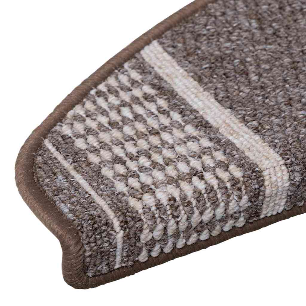 vidaXL Samoprzylepne maty na schody 15 pcs Brązowy 65 x 21 x 4 cm