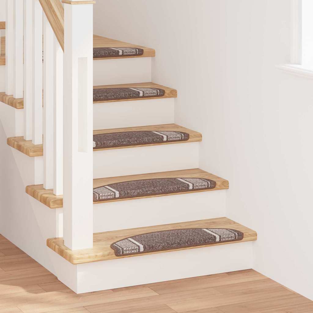 vidaXL Samoprzylepne maty na schody 15 pcs Brązowy 65 x 21 x 4 cm