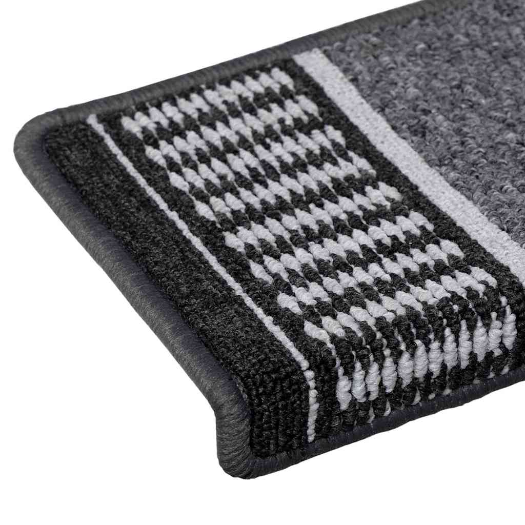 vidaXL Samoprzylepne maty na schody 15 pcs Antracyt 65 x 21 x 4 cm