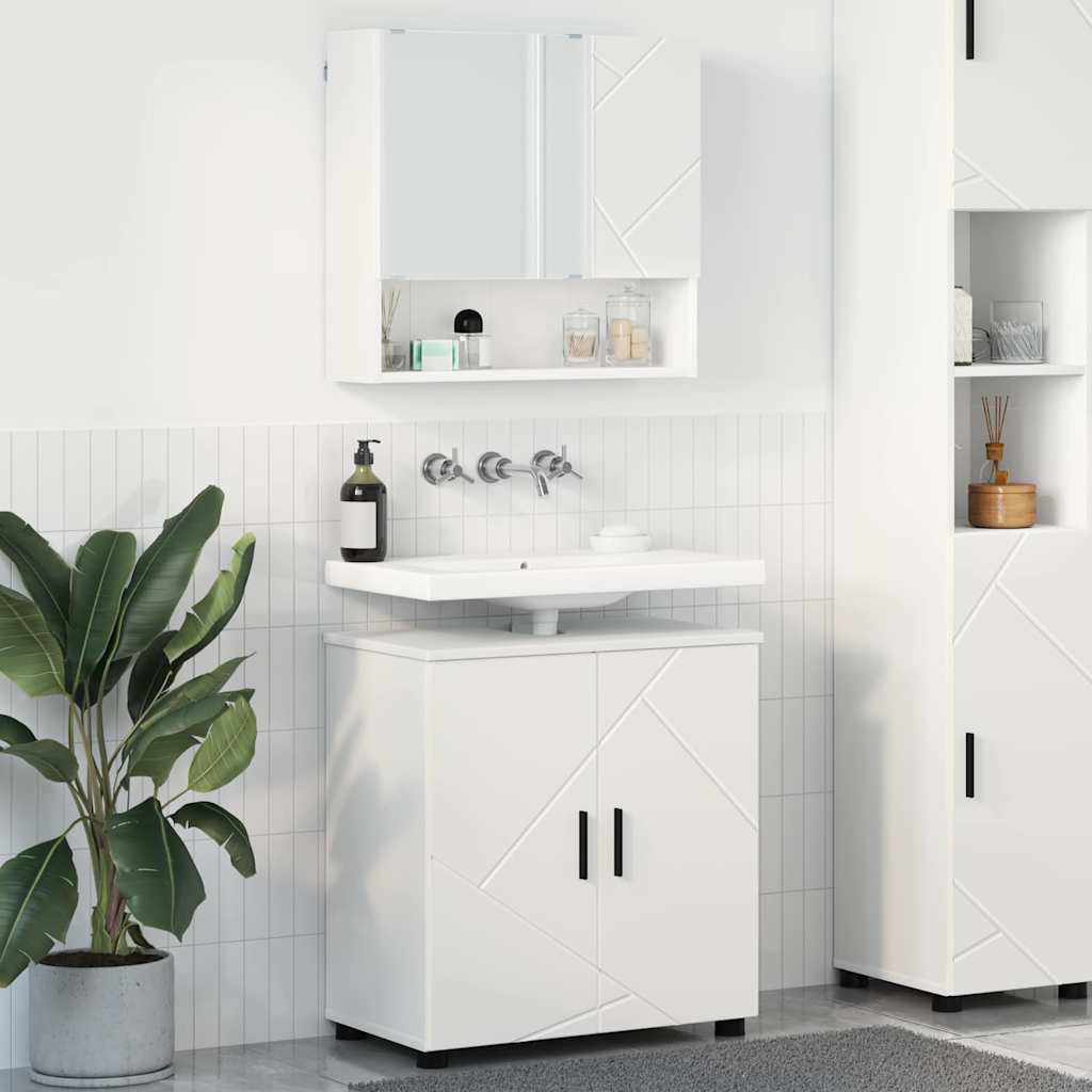 vidaXL Zestaw mebli łazienkowych Montowane na ścianie 2 pcs Biały
