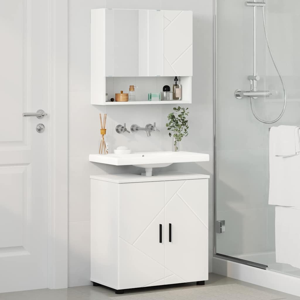 vidaXL Zestaw mebli łazienkowych Montowane na ścianie 2 pcs Biały
