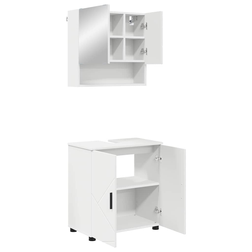 vidaXL Zestaw mebli łazienkowych Montowane na ścianie 2 pcs Biały