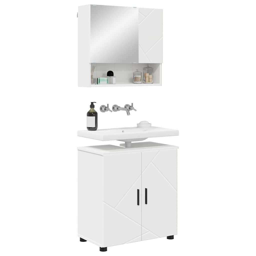 vidaXL Zestaw mebli łazienkowych Montowane na ścianie 2 pcs Biały