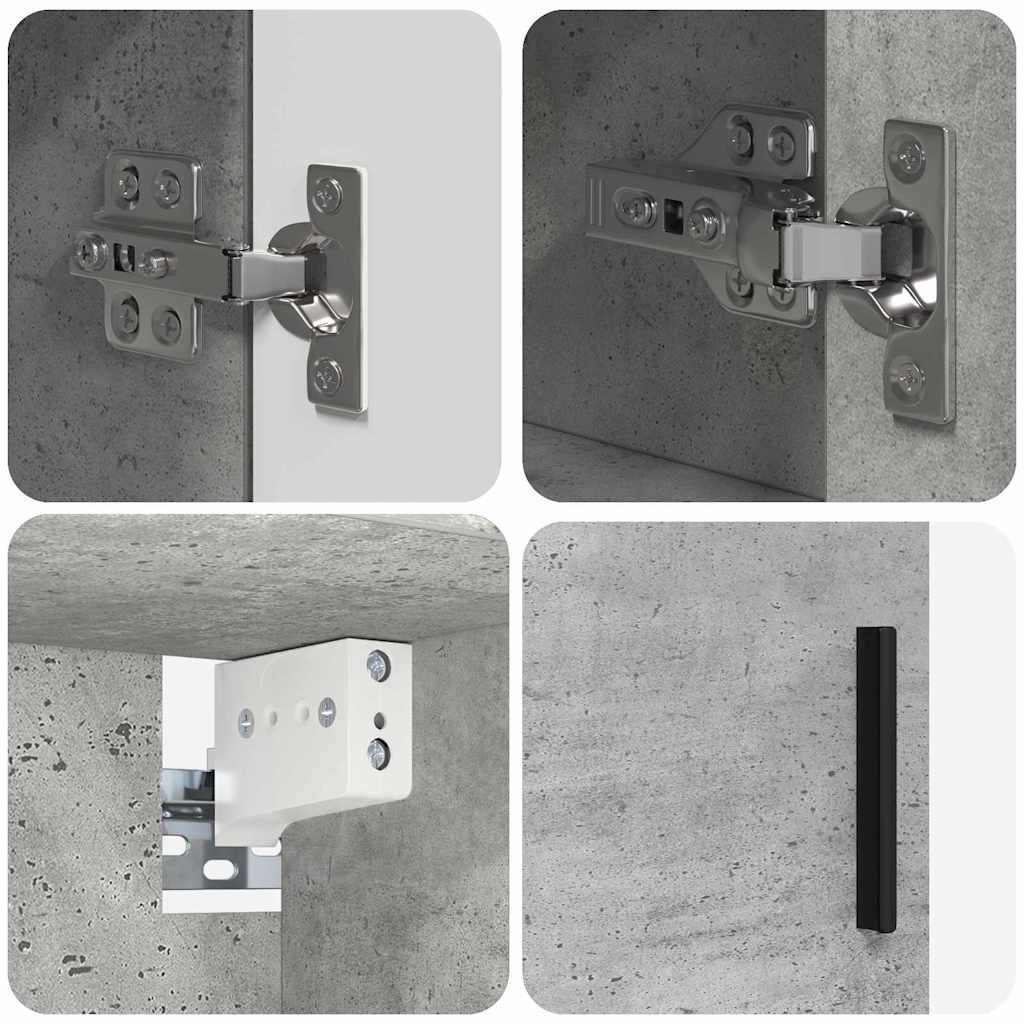 vidaXL Zestaw mebli łazienkowych z drzwiami 2 pcs Betonowy szary