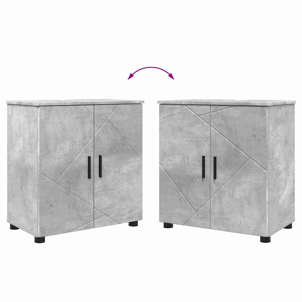 vidaXL Zestaw mebli łazienkowych z drzwiami 2 pcs Betonowy szary