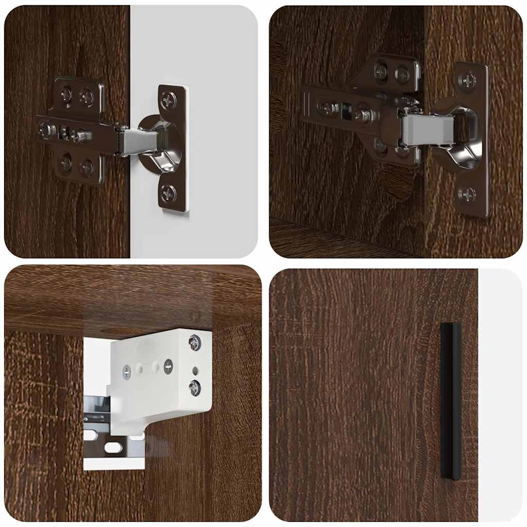 vidaXL Zestaw mebli łazienkowych z przechowywaniem 2 pcs Brązowy dąb