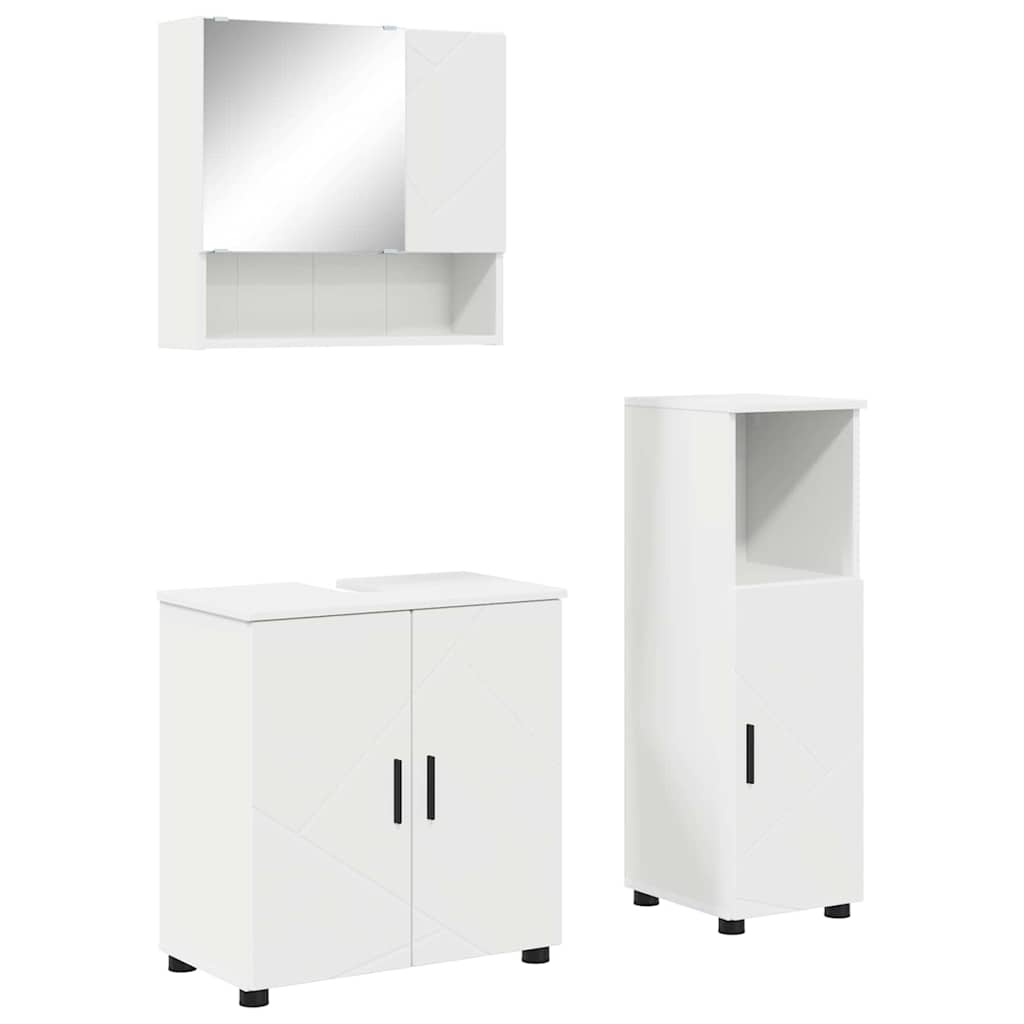 vidaXL Zestaw mebli łazienkowych Montowane na ścianie 3 pcs Biały