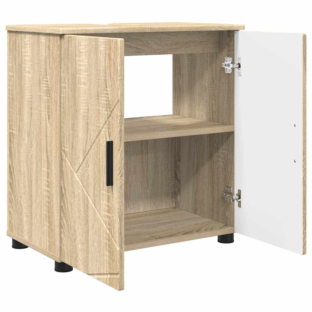 vidaXL Zestaw mebli łazienkowych Montowane na ścianie 3 pcs Dąb Sonoma
