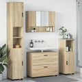 vidaXL Zestaw mebli łazienkowych z szufladą z półką 4 pcs Dąb Sonoma