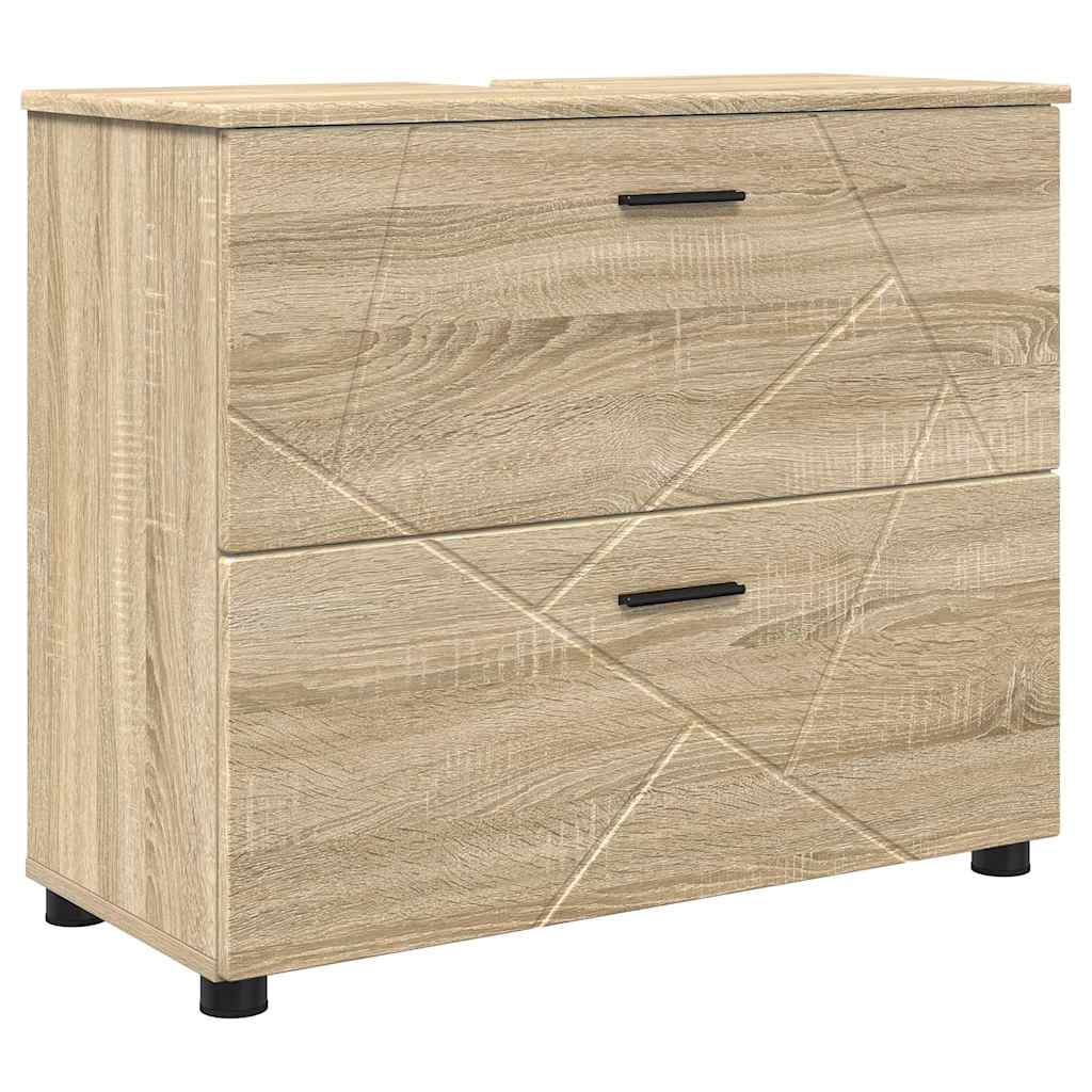 vidaXL Zestaw mebli łazienkowych z szufladą z półką 4 pcs Dąb Sonoma