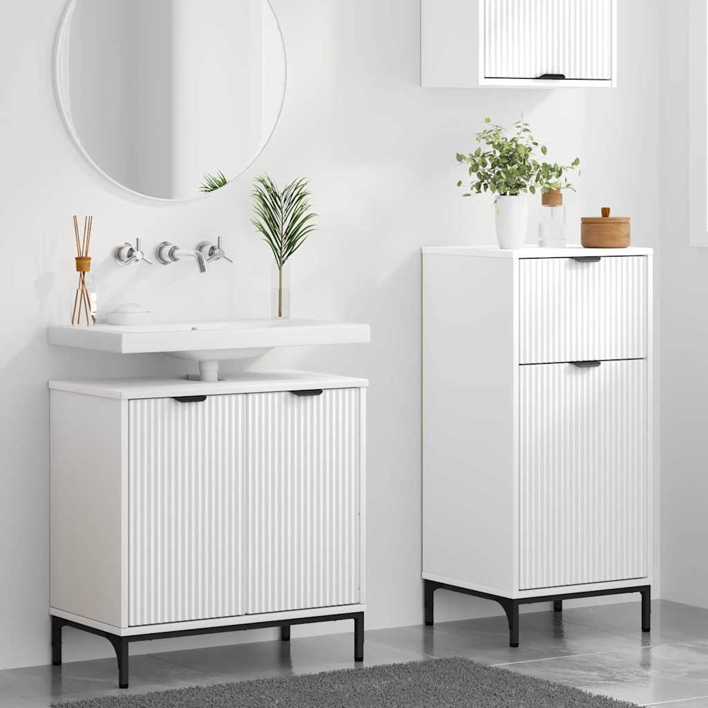 vidaXL Zestaw mebli łazienkowych z szufladą z półką 2 pcs Biały