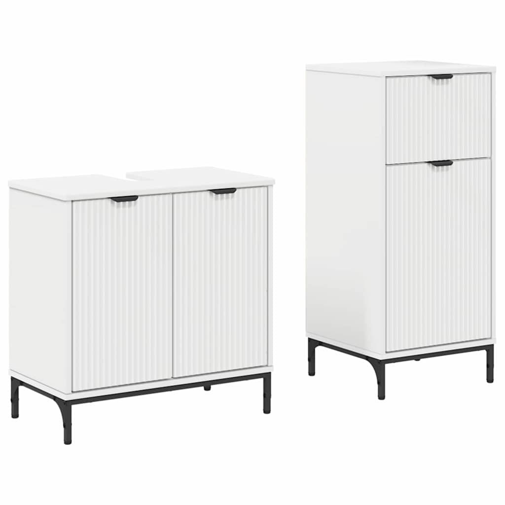 vidaXL Zestaw mebli łazienkowych z szufladą z półką 2 pcs Biały