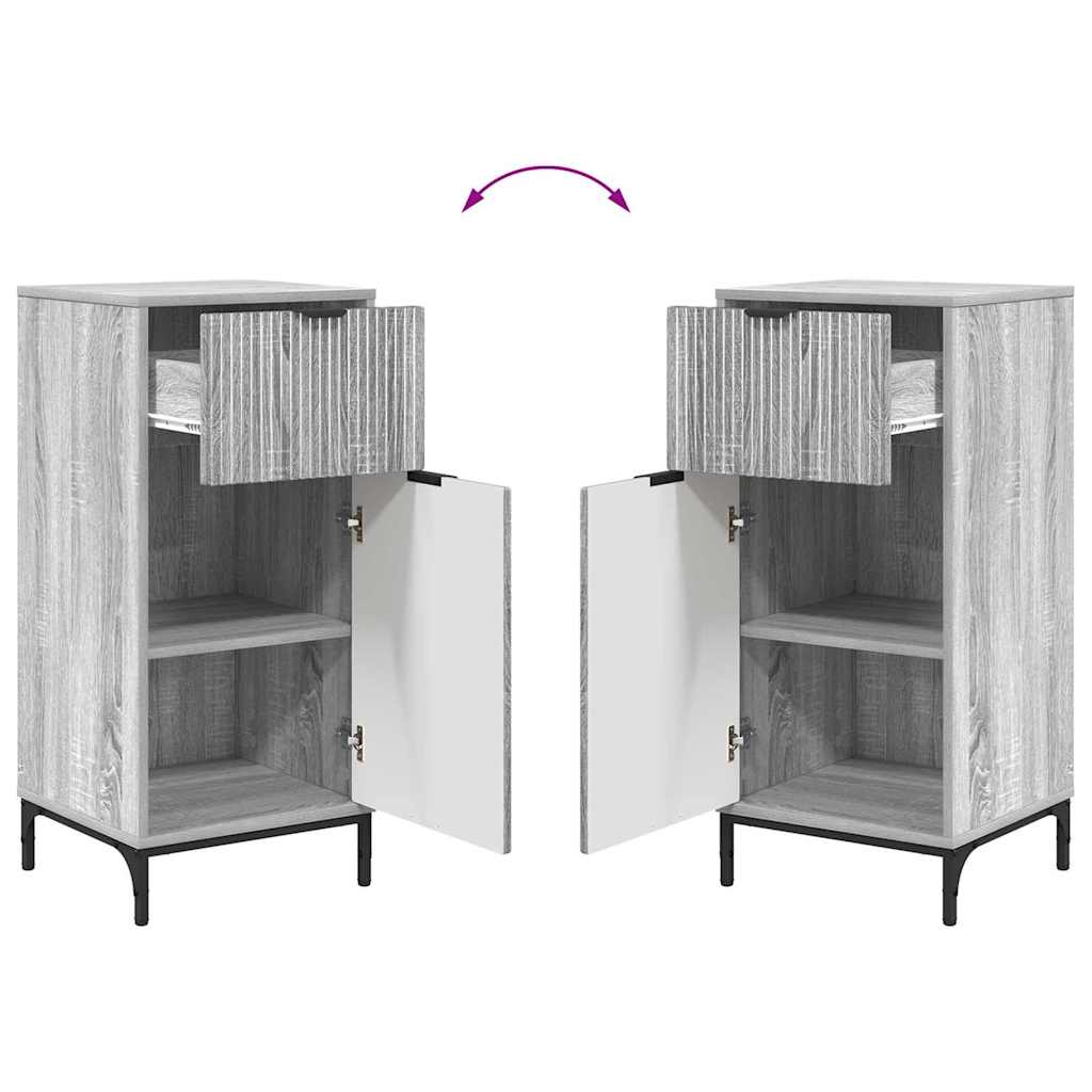 vidaXL Zestaw mebli łazienkowych z szufladą z półką 2 pcs Szary Sonoma