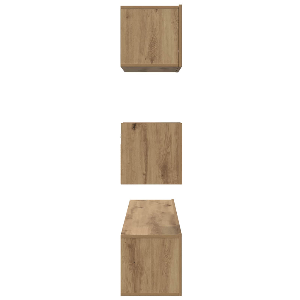 vidaXL Zestaw szafek RTV Montowane na ścianie 3 pcs Dąb rzemieślniczy