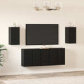 vidaXL Zestaw szafek RTV 7 pcs Czarny Dąb 30,5 x 30 x 60 cm