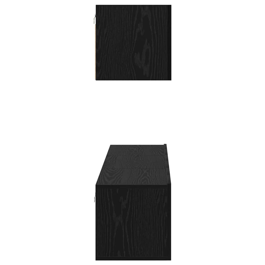 vidaXL Zestaw szafek RTV 4 pcs Czarny Dąb Materiał drewnopochodny