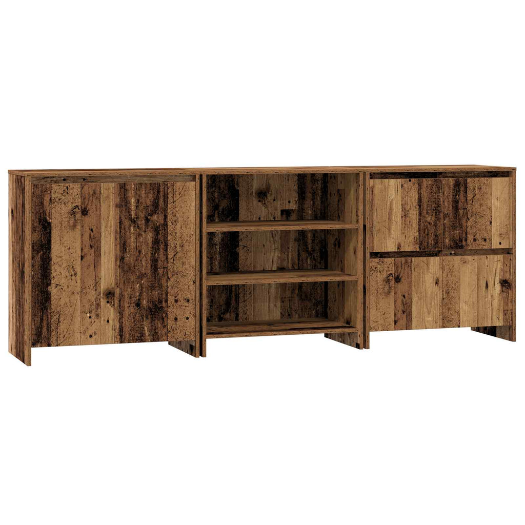 vidaXL Bufet z szufladą 3 pcs Stare drewno 70 x 41 x 75 cm