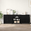vidaXL Bufet 3 pcs Czarny Dąb 70 x 41 x 75 cm Materiał drewnopochodny