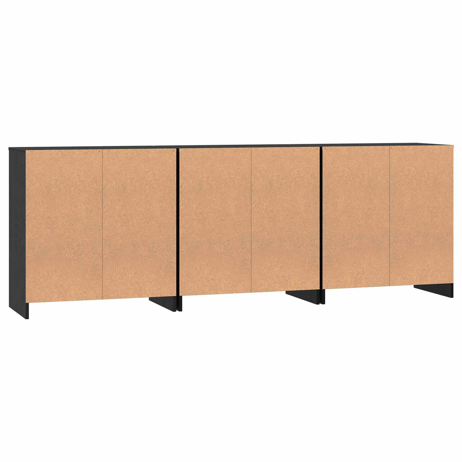 vidaXL Bufet 3 pcs Czarny Dąb 70 x 41 x 75 cm Materiał drewnopochodny