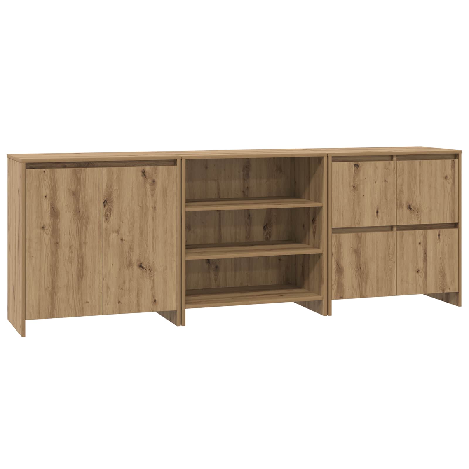 vidaXL Bufet z szufladą 3 pcs Dąb rzemieślniczy 70 x 41 x 75 cm
