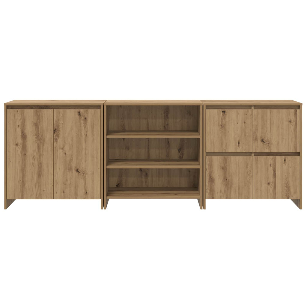 vidaXL Bufet z szufladą 3 pcs Dąb rzemieślniczy 70 x 41 x 75 cm