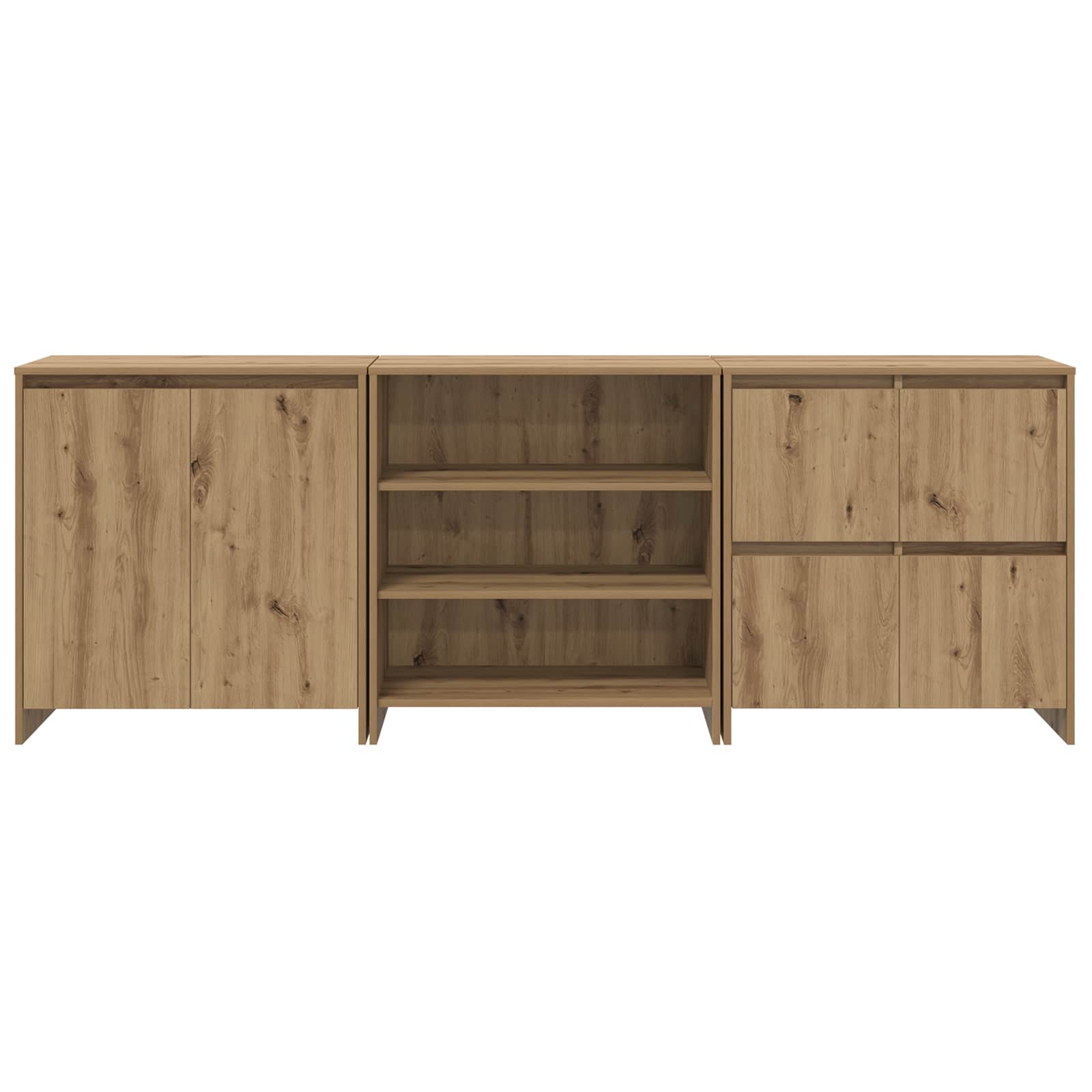 vidaXL Bufet z szufladą 3 pcs Dąb rzemieślniczy 70 x 41 x 75 cm