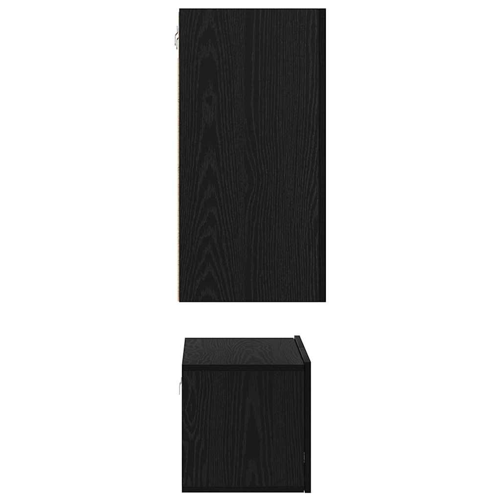 vidaXL Zestaw szafek RTV 3 pcs Czarny Dąb Materiał drewnopochodny