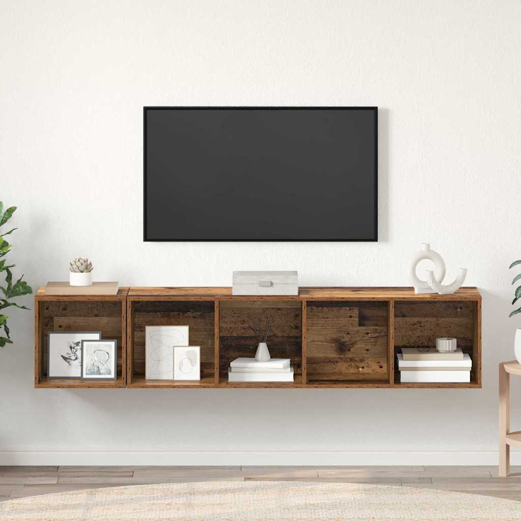 vidaXL Zestaw szafek RTV 2 pcs Stare drewno Materiał drewnopochodny