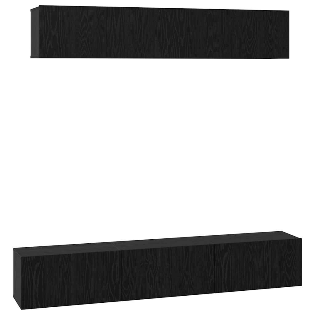 vidaXL Zestaw szafek RTV 5 pcs Czarny Dąb Materiał drewnopochodny