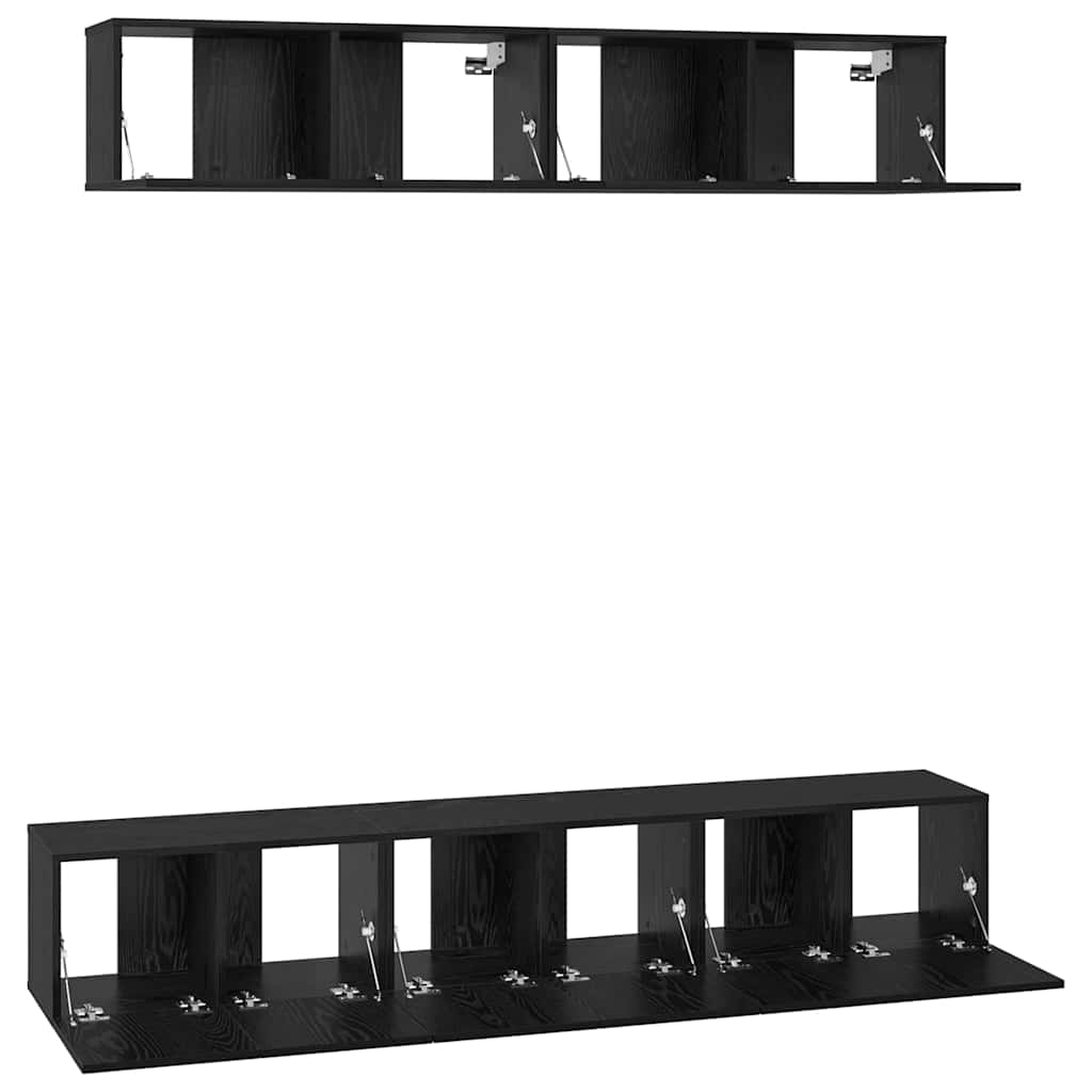 vidaXL Zestaw szafek RTV 5 pcs Czarny Dąb Materiał drewnopochodny